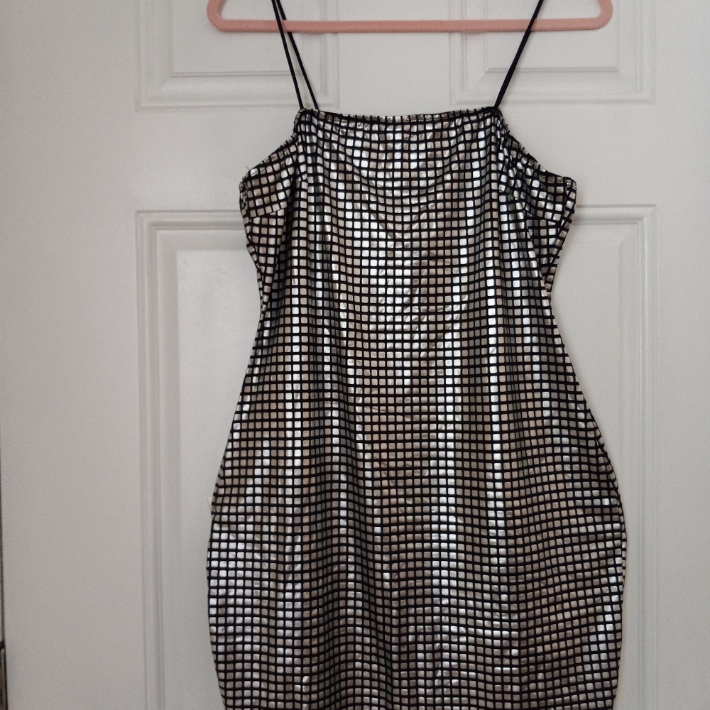 Silver and black sleeveless dress size L